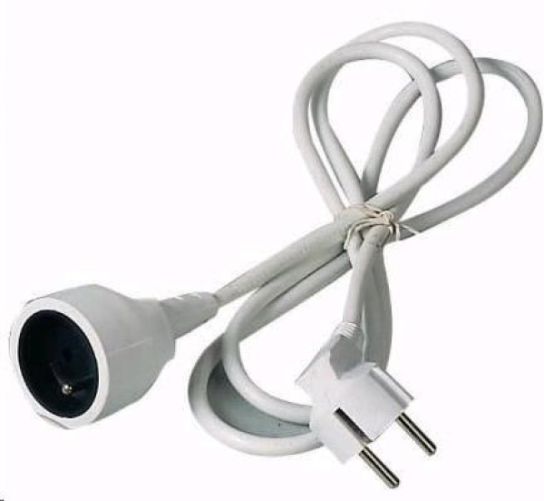 PREMIUMCORD Prodlužovací přívod 230V 1m, 1 zásuvka (M/F) bílá