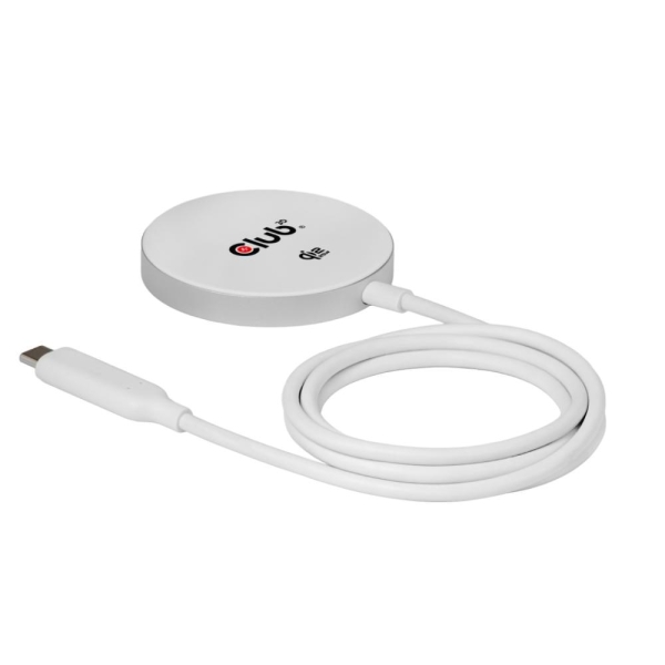 Club3D Bezdrátová nabíječka, 1x Qi2 25W, MagSafe, Qi certifikováno, bílá
