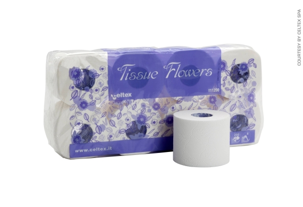 Celtex Flowers toaletní papír konvenční role 3vrstvý celulóza 30 m 8 rolí