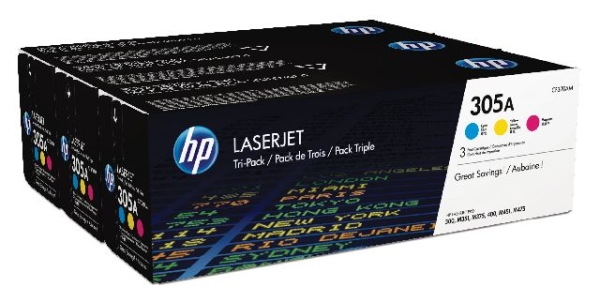 Toner HP č.305A, CF370AM CMY 3-Pack