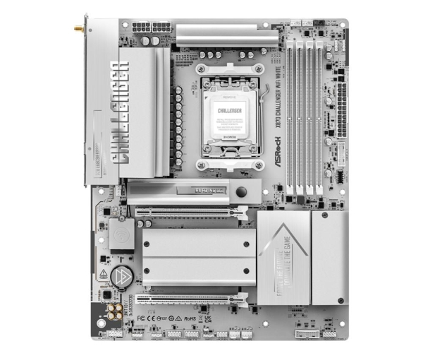 ASRock MB Sc AM5 X870 Challenger WiFi WHITE, AMD X870, 4xDDR5, 1xHDMI, 2xUSB4, WiFi