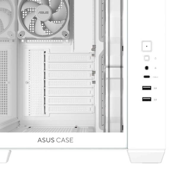 ASUS A32 PLUS WHITE ARGB TG skrinka ATX biela 4x ARGB fan