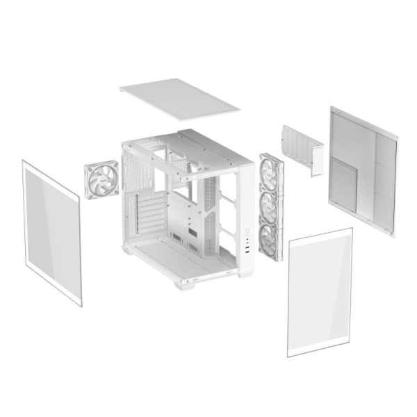 ASUS A32 PLUS WHITE ARGB TG skrinka ATX biela 4x ARGB fan