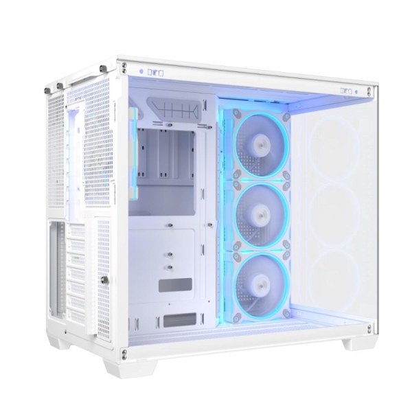 ASUS A32 PLUS WHITE ARGB TG skrinka ATX biela 4x ARGB fan