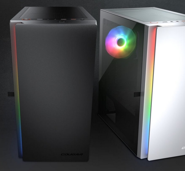 COUGAR PC skříň Purity RGB Black Mini Tower TG Front Panel ARGB strip / 1 x ARGB Fan / 3mm TG Left Panel