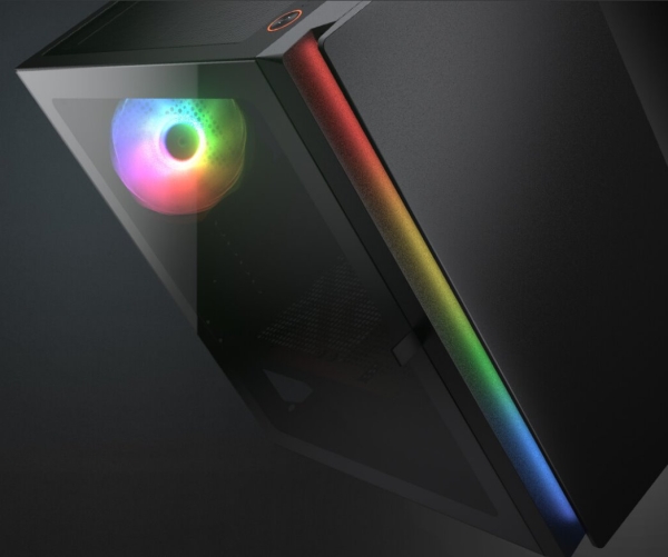 COUGAR PC skříň Purity RGB Black Mini Tower TG Front Panel ARGB strip / 1 x ARGB Fan / 3mm TG Left Panel