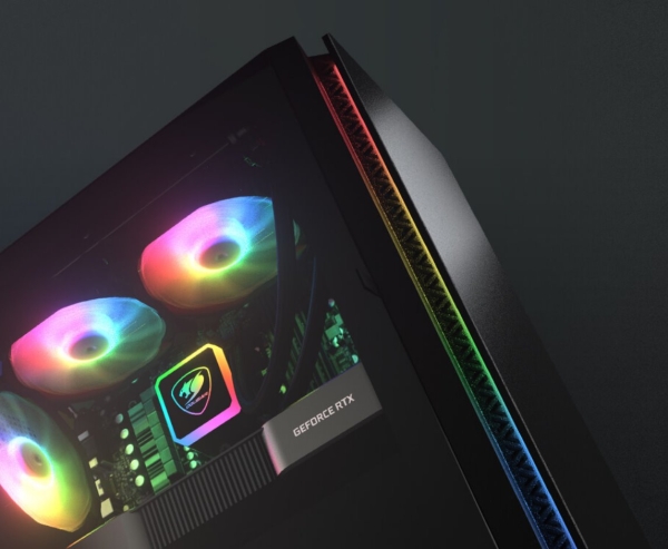 COUGAR PC skříň Purity RGB Black Mini Tower TG Front Panel ARGB strip / 1 x ARGB Fan / 3mm TG Left Panel