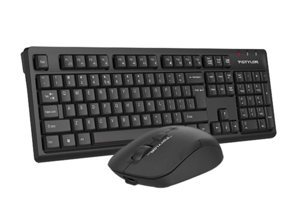 A4tech FG1200 FStyler, bezdrátový kancelářský set klávesnice s myší, 2,4G, černá
