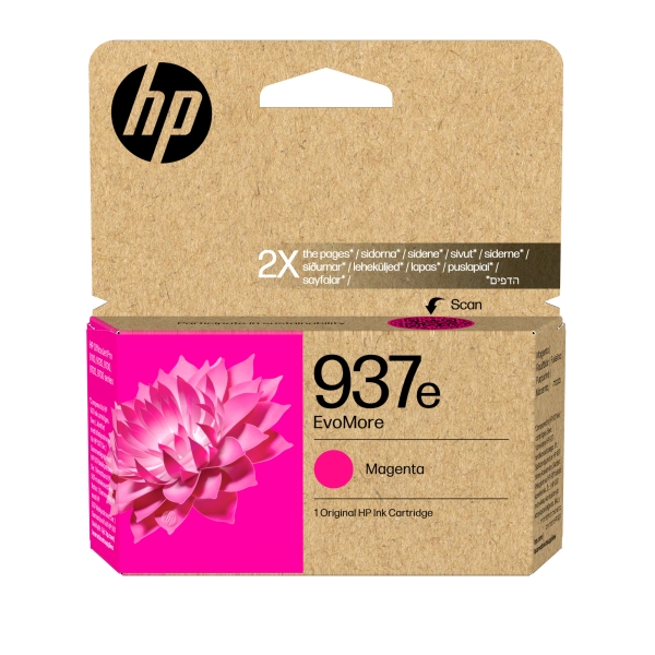 HP 937e EvoMore - 20 ml - purpurová - originální - Officejet - inkoustová cartridge - pro Officejet Pro 9110b, 9120, 9120b, 9120e, 9130b, 9130e, 9720, 9720E, 9730, 9730e