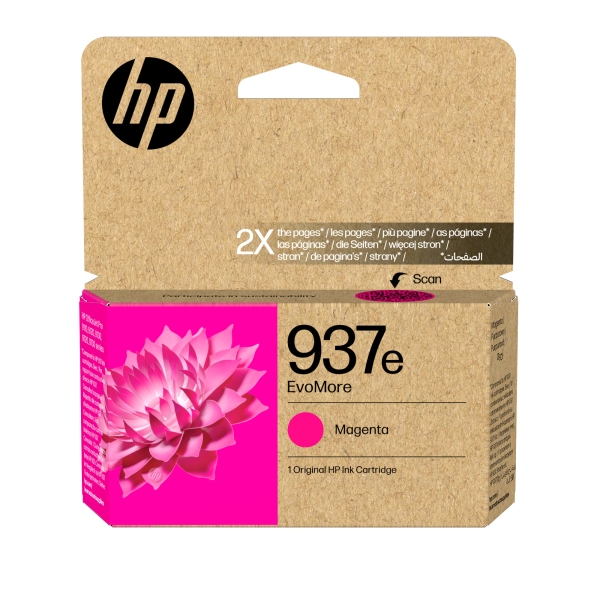 HP 937e EvoMore - 20 ml - purpurová - originální - Officejet - inkoustová cartridge - pro Officejet Pro 9110b, 9120, 9120b, 9120e, 9130b, 9130e, 9720, 9720E, 9730, 9730e