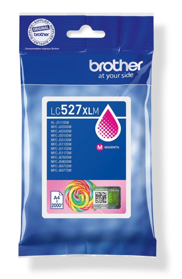 Brother LC527XLM - Vysoká výtežnost - purpurová - originální - polštárový balícek - inkoustová cartridge - pro Brother MFC-J4350DW, MFC-J4550DW