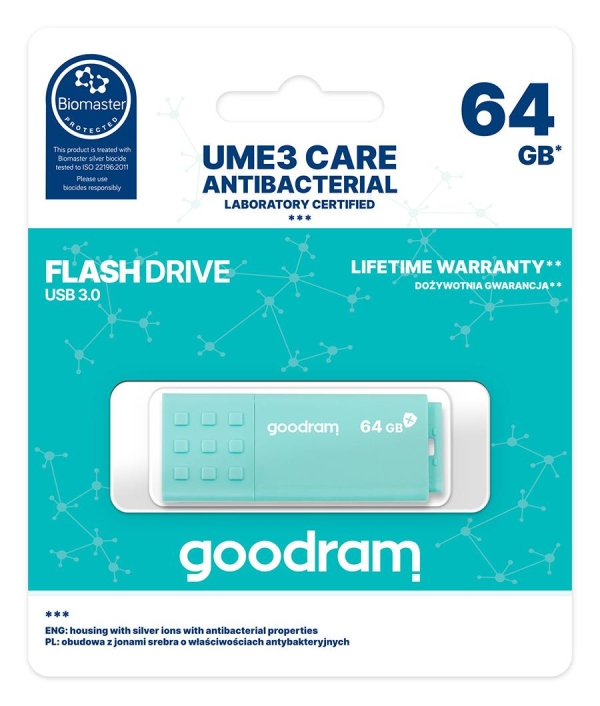 GOODRAM Flash Disk 64GB UME3, USB 3.0, CARE