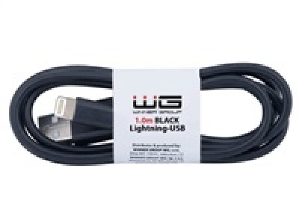 WG - Datový kabel Lightning na USB-A, 1 metr, černá