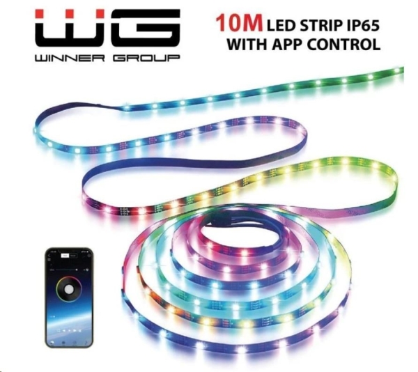 WG - Chytrý LED pásek WG11, 10 metrů, s aplikaci, IP 65, se síťovým adaptérem