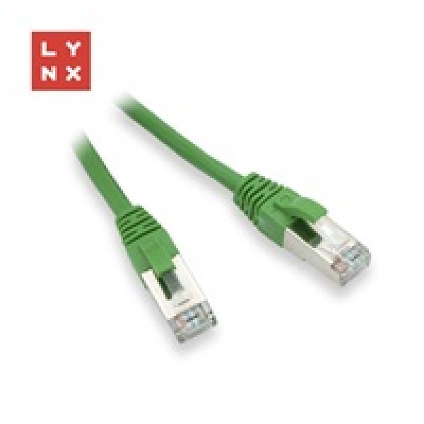 LYNX FTP patch kabel Cat5e PVC, CCA, 0,5m, zelený (balení obsahuje 10ks)