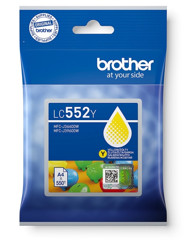 Brother originální ink LC552Y, yellow, 550str.