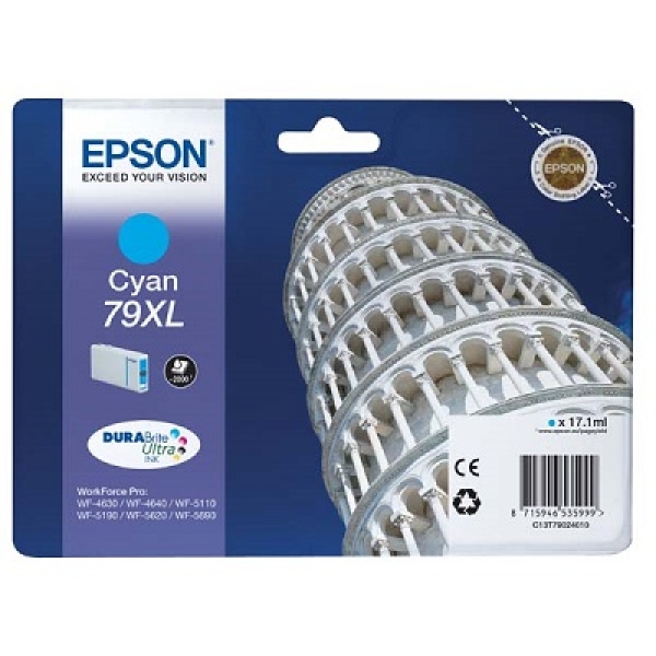 Náplň Epson 79XL, C13T79024010 azurová