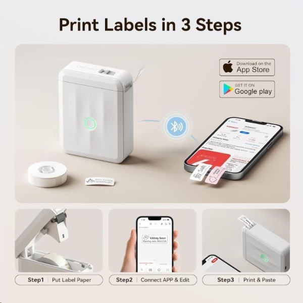 Niimbot Tiskárna štítků D110-M Smart, bílá + role štítků 160 ks