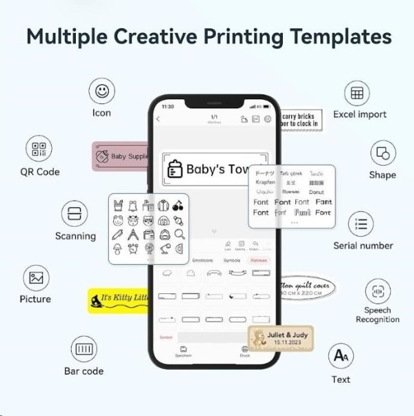 Niimbot Tiskárna štítků D110-M Smart, bílá + role štítků 160 ks