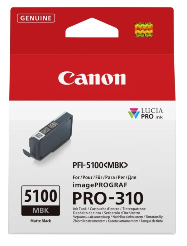 Canon PFI-5100 MBK - 14.4 ml - matná cern - originální - závesný box - inkoustový zásobník - pro imagePROGRAF PRO-310