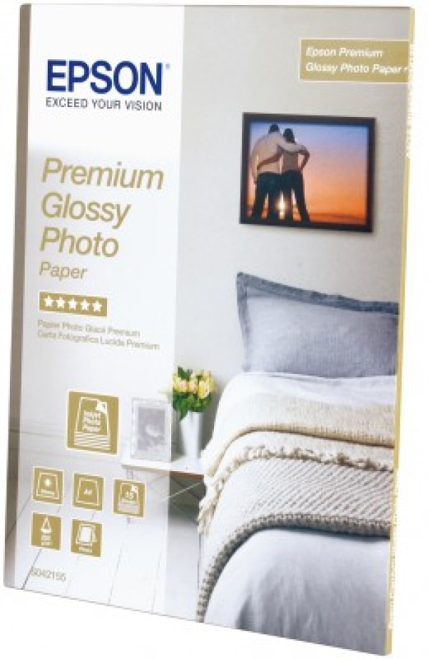 Epson Glossy Photo Paper, foto papír, lesklý, bílý, Stylus Color, Photo, Pro, A4, 255 g/m2, 15 ks, C13S042155, inkoustový