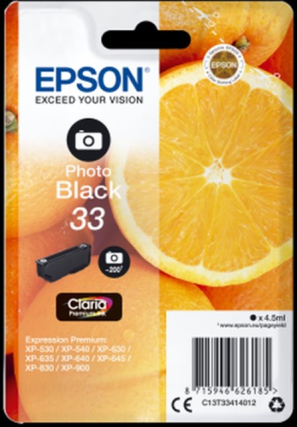 Náplň Epson 33, C13T33414012 foto černá blistr 