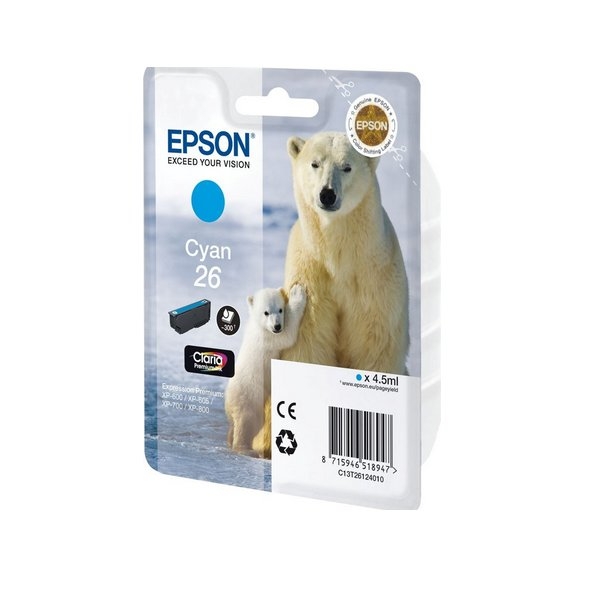 Náplň Epson 26, C13T26124012 azurová blistr 
