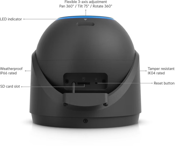UBNT G6 Pro Turret, UniFi 8MP IP kamera, černá
