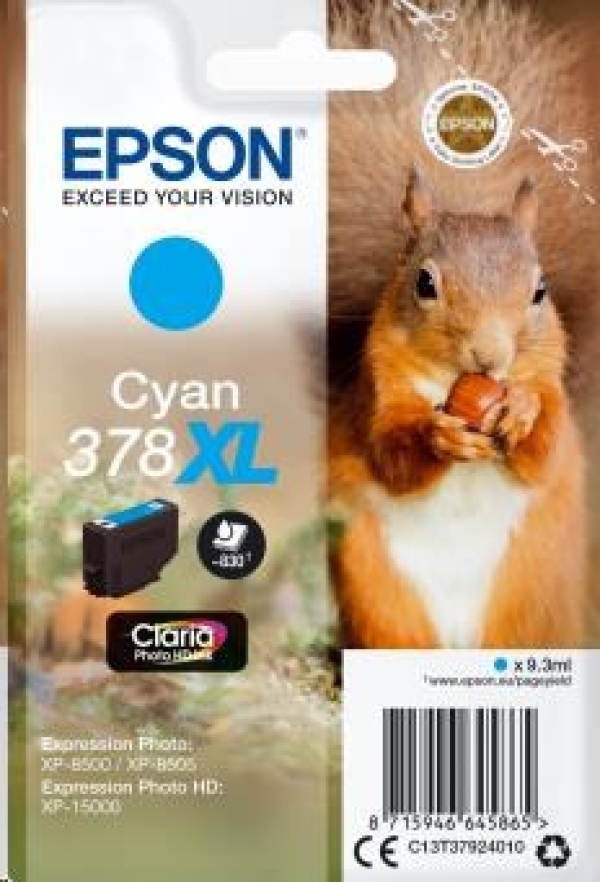 Náplň Epson 378XL, C13T37924010 azurová blistr 