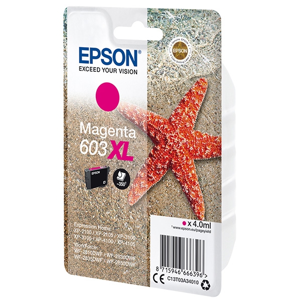 Náplň Epson 603XL, C13T03A34010 purpurová blistr 