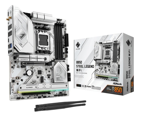 MB Asrock B850 STEEL LEGEND WIFI /AM5/4xDDR5/M.2/W7+BT5.4/HDMI/ATX/White