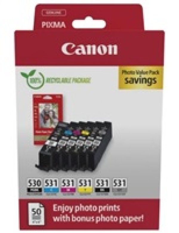 Canon PGI530/CLI 531 PGBK/C/M/Y/BK/GY PHOTO VALUE