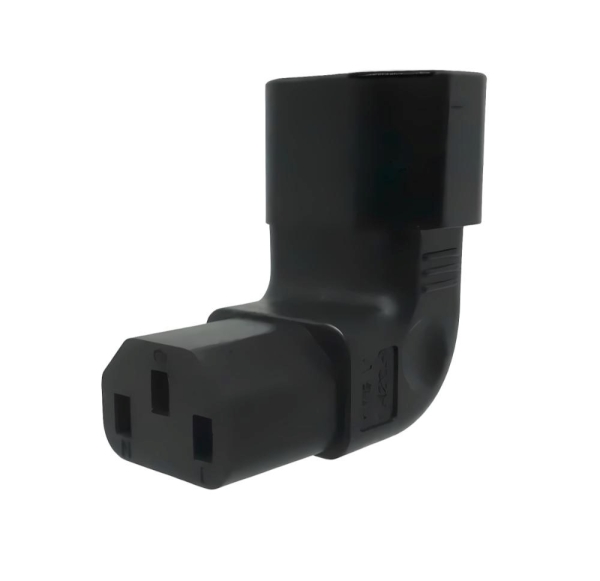Adaptér vertikálně úhlový IEC C13 na IEC C14 napětí 230V, 10A