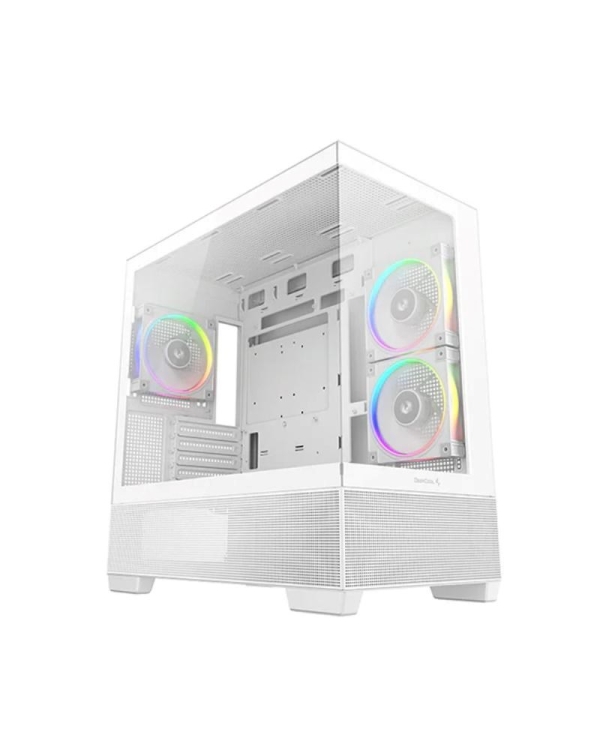 DEEPCOOL Case CG380 3F WH, mATX, ARGB, Průhledná bočnice, 3x 120mm Fan, bílá