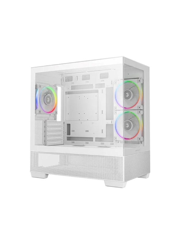 DEEPCOOL Case CG380 3F WH, mATX, ARGB, Průhledná bočnice, 3x 120mm Fan, bílá