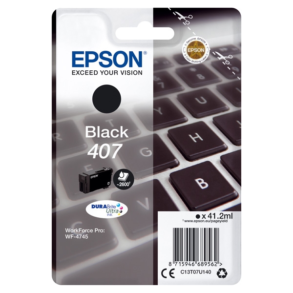Náplň Epson 407, C13T07U140 (L) černá 