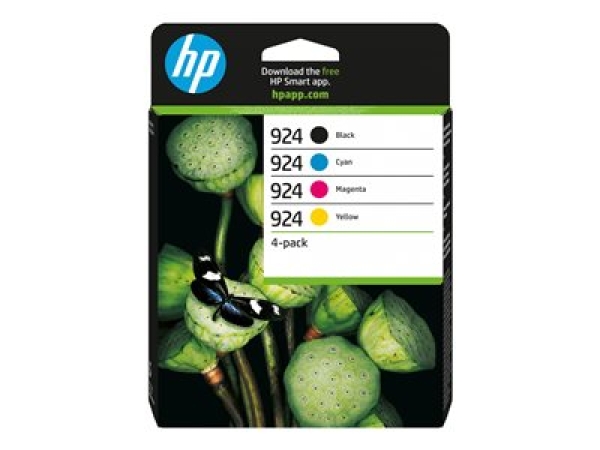 HP 924 - 4-balení - cerná, žlutá, azurová, purpurová - originální - Officejet - inkoustová cartridge - pro Officejet Pro 8122e, 8125e, 8134e, 8135e, 8138e, 8139e