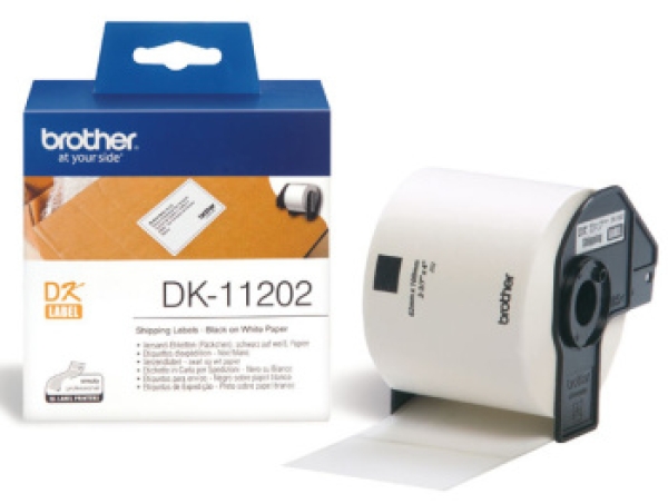 Brother papírové štítky 62mm x 100mm, bílá, 300 ks, DK11202, pro tiskárny řady QL