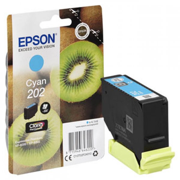 Náplň Epson 202, C13T02F24010 azurová blistr 