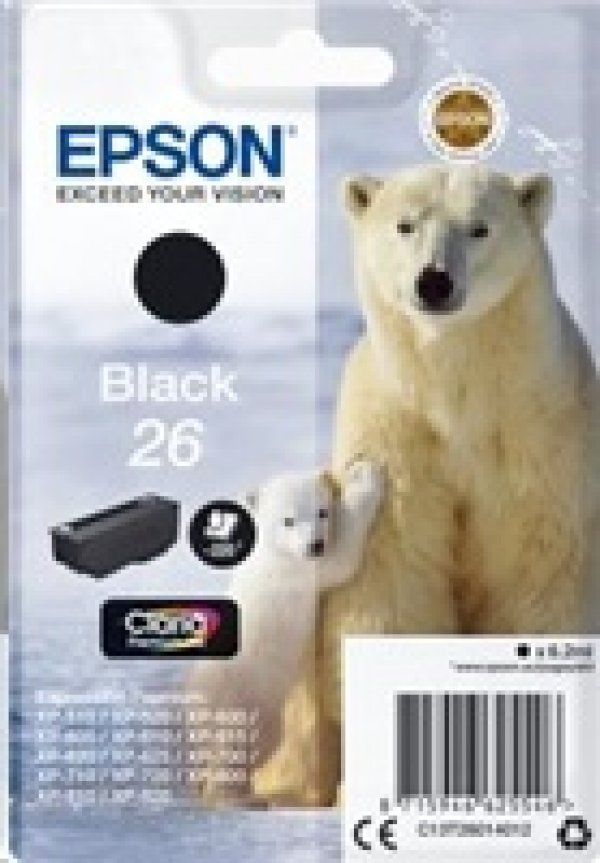 Náplň Epson 26, C13T26014012 černá 