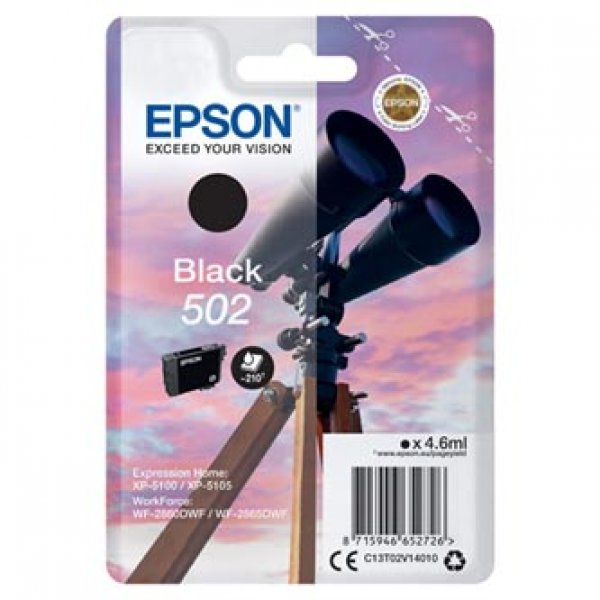 Náplň Epson 502, C13T02V14010 černá