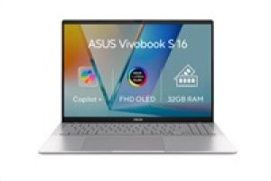 ASUS NTB Vivobook S16 (S3607QA-OLED064W), X X1 26 100, 16" 1920x1200, 32GB, 1TB SSD, Adreno, W11 Home, Cool Silver