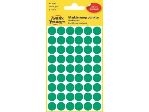 Avery Zweckform etikety 12mm, zelené, 54 etiket, značkovací, baleno po 5 ks, 3143, pro ruční popis