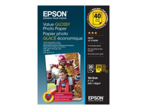 Epson Value Photo Paper Glossy - Lesklý - 100 x 150 mm 20 listy fotografický papír (balení 2) - pro Expression Home HD XP-15000; Expression Premium XP-900, XP-900 Stickers