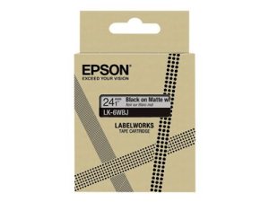 Epson LabelWorks LK-6WBJ - Černá na matné bílé - Role (2,4 cm x 8 m) 1 kazeta/y závěsný box - pásková kazeta - pro LabelWorks LW-C610