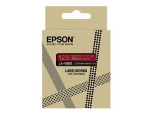 Epson LabelWorks LK-4RKK - Saténový - zlatá na červené - Role (1,2 cm x 5 m) 1 kazeta/y stužková páska - pro LabelWorks Cable and Wiring Kit, LW-1000, 600, 700, K400, Z700, Z710, Z900, Safety Kit