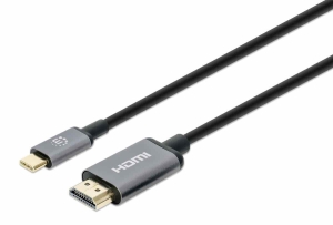 Manhattan kabel USB-C na HDMI, USB-C Male na HDMI Male, 1m, černá
