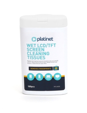 Platinet PFS5830 vlhčené čistící ubrousky na  LCD 11x9,4 cm 100 ks