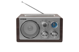 Orava RR-29 A rádio, 1 x 3,5W, AM / FM rádio, USB, AUX vstup, SD karta, hnědá / stříbrná