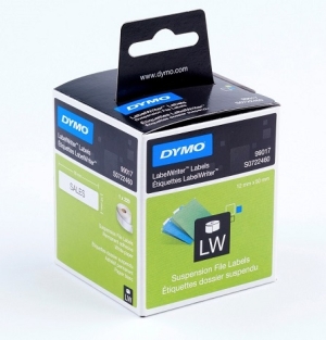 Dymo papírové štítky 50mm x 12mm, bílé, na závěsné pořadače, 220 ks, 99017, S0722460